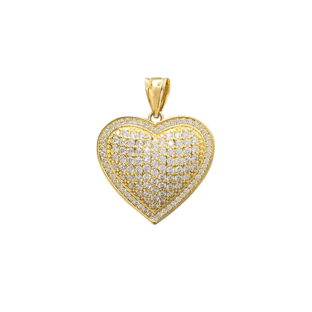 Zirconia Puffy Heart Pendant (10K)