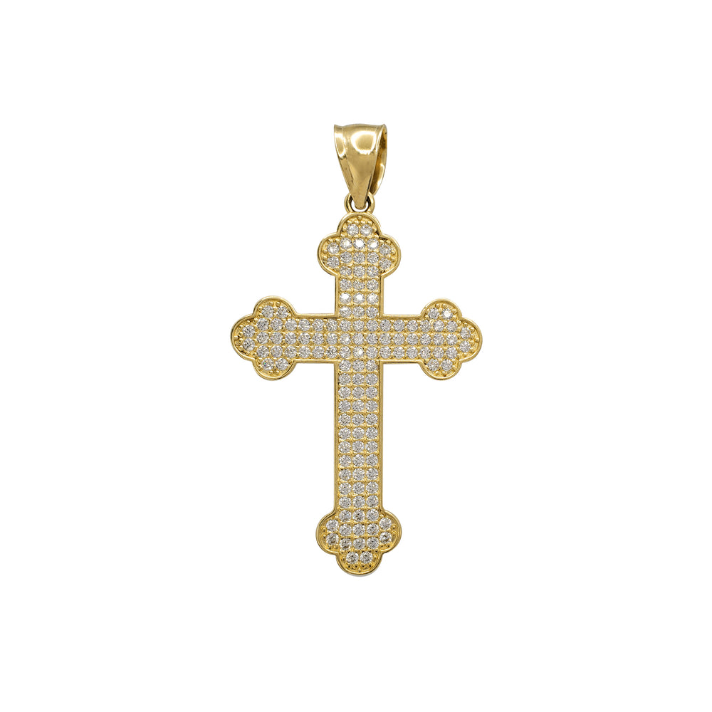Icy Budded Cross Pendant (10K)
