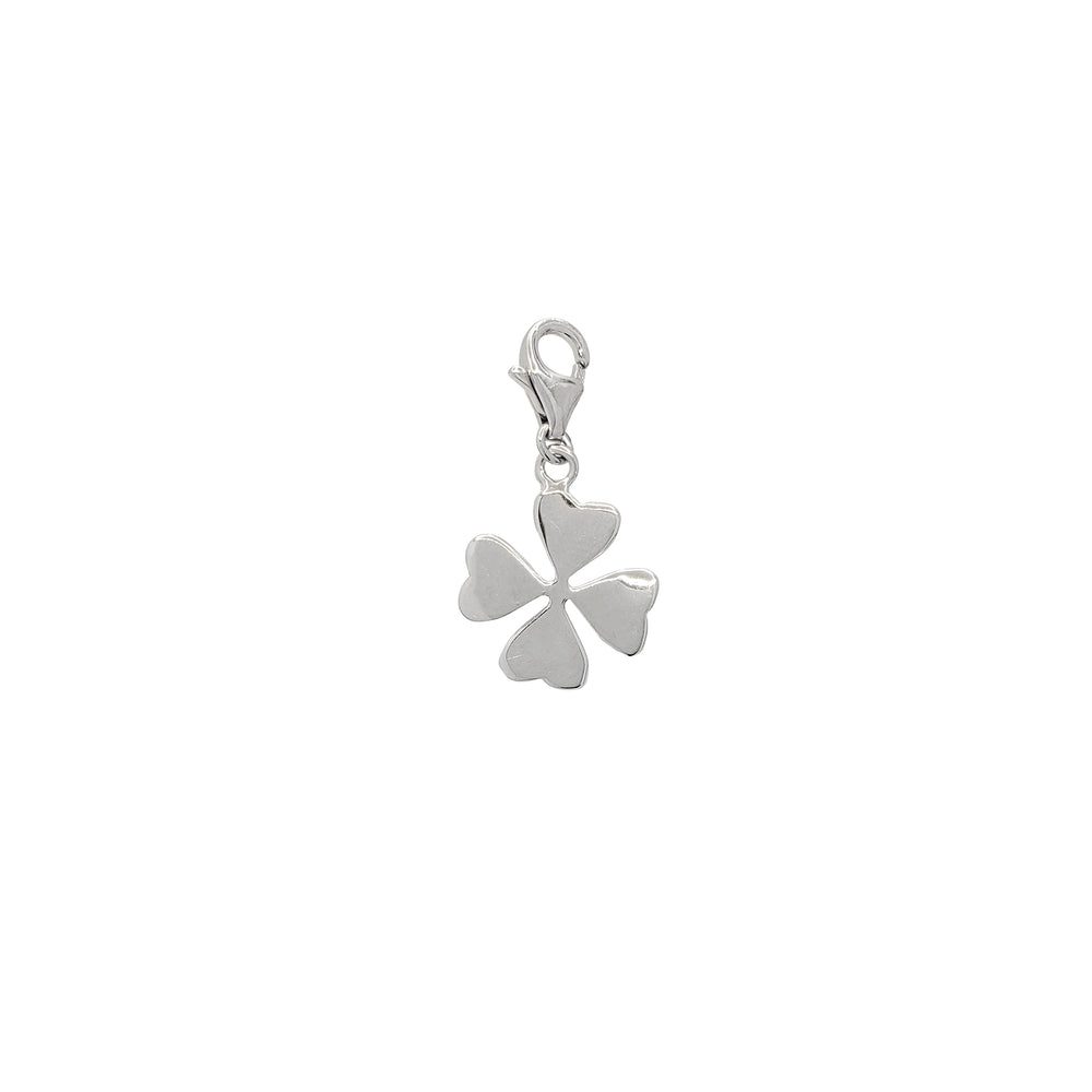 Glossy Lucky Clover Charm Pendant (Silver)