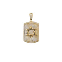 Zirconia Iced-Out Star of David Dogtag Pendant (14K)