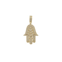 Zirconia Iced-Out Hamsa Hand Pendant (14K)