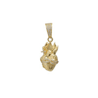 Zirconia Blazing Heart w/ Cross Pendant (14K)