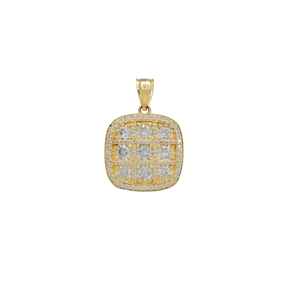 Zirconia Cluster Square Pendant (10K)