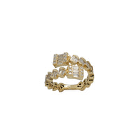 Icy Semi-Bezel Baguettes & Round Bypass Ring (14K)