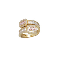 Icy Pink Baguettes & Round Bypass Ring (14K)