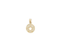Star CZ Round Pendant (14K)