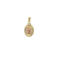 Tricolor CZ Virgin Mary Pendant (14K)