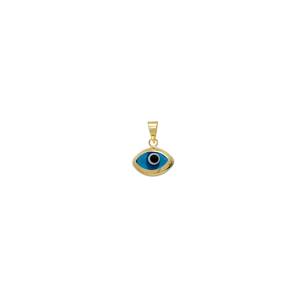 Yellow Gold Blue Evil Eye Pendant (14K)