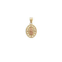 Two-Tone Virgin Mary Oval Pendant (14K)