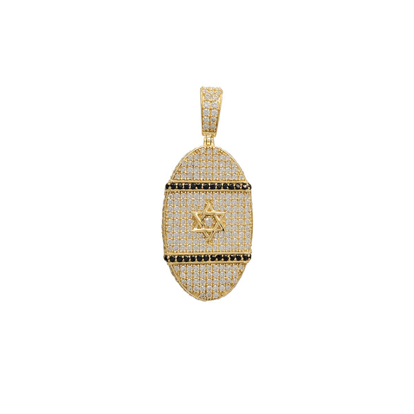Iced-Out Star of David Oval Pendant (14K)