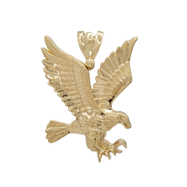 Nugget Textured Flying Eagle Pendant (14K)