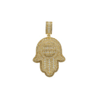 Diamond Iced-Out Hamsa Hand Pendant (14K)
