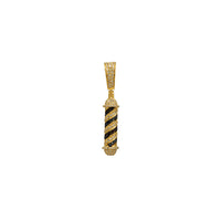 Diamond Iced-Out Barber Pole Pendant (14K)
