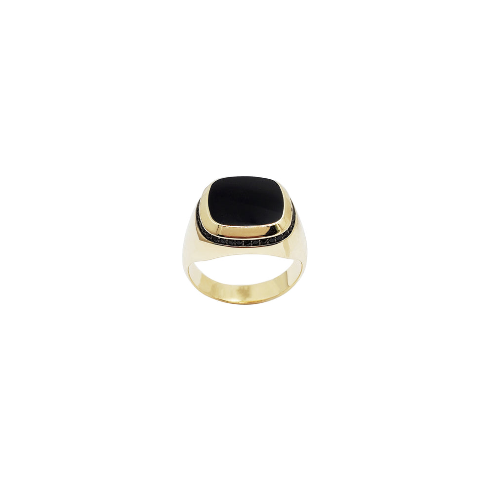 Square Black Onyx  Signet Ring (14K)