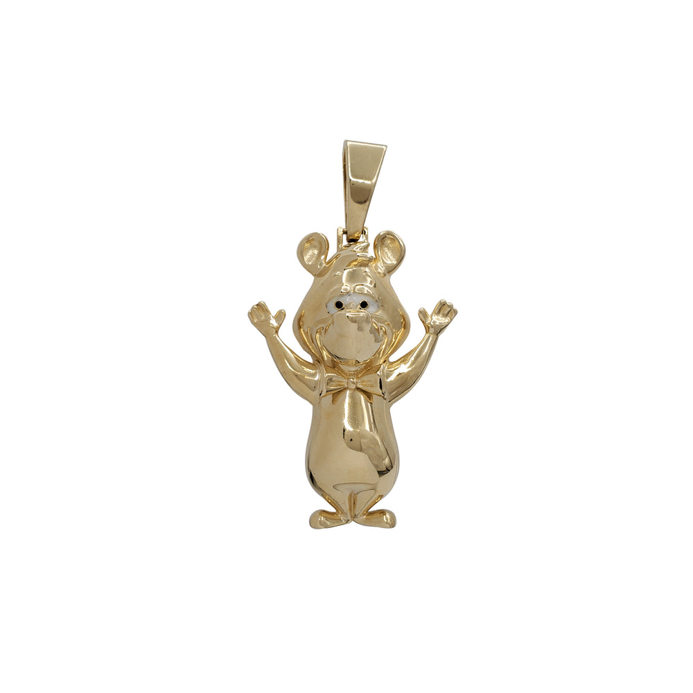 Enameled Glossy Boo Boo Bear Character Pendant (14K)