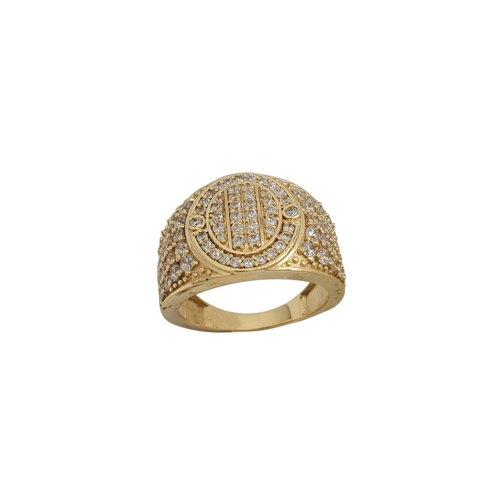 Iced-Out Oval Bezel Men's Ring (14K)