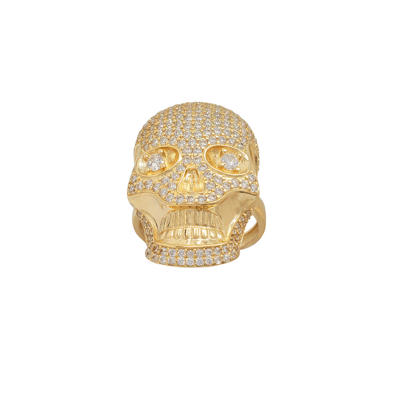 Iced-Out Skull Head Ring (14K)
