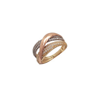 Zirconia Tricolor Interlocked Ring (14K)