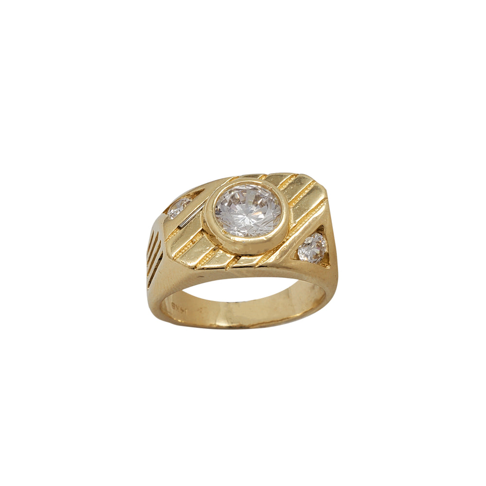 Zirconia Bezel Signet Ring (14K)
