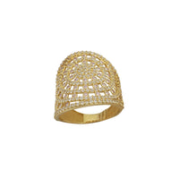 Iced-Out Spider Web Ring (14K)