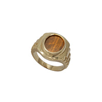 Oval Mahogany Textured Presidential Signet Ring (14K)
