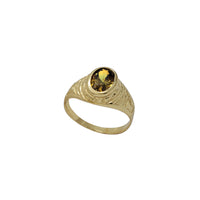Oval Zirconia High School Ring (14K)