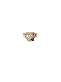 CZ Heart Outline Ring (14K)