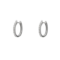Diamond Oval Hoop Earrings (14K)