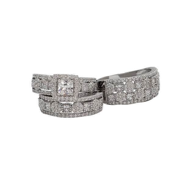 Three-Piece-Set Engagement Ring (Silver)