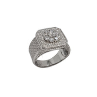 Iced-Out Square Signet Men's Ring (Silver)