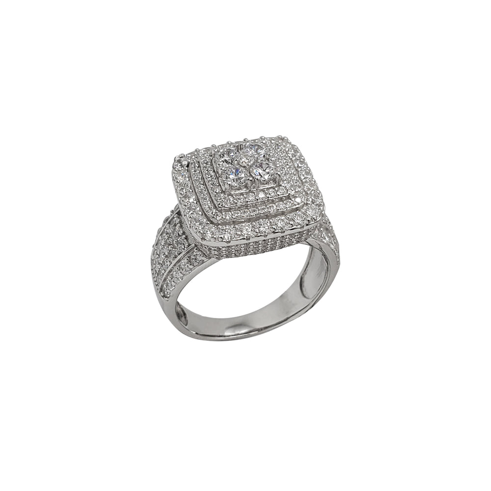 Iced-Out Square Setting Ring (Silver)