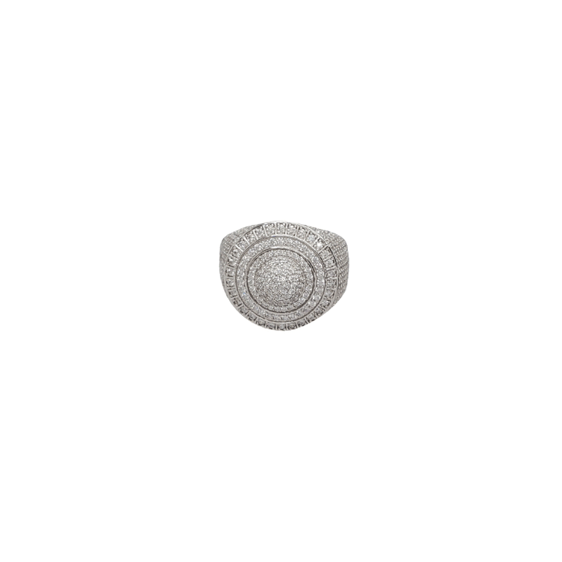 Circular Layered Ice Ring (Silver)