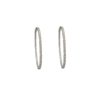 Diamond Oval  Hoop Earrings (14K)