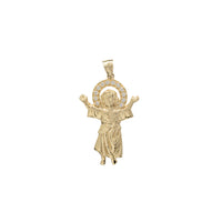 Zirconia Halo Divine Child Pendant (14K)