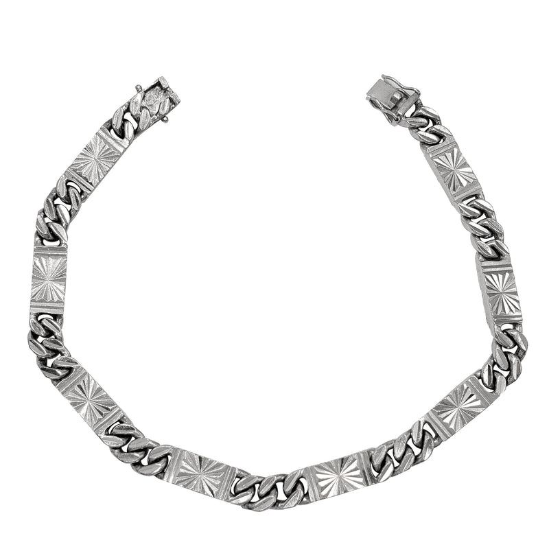 Reversible Figaro Radiant Diamond-Cuts Bracelet (Platinum)