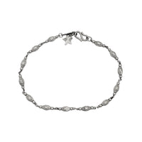 Diamond-Cut Rice-Bead Bracelet (Platinum)
