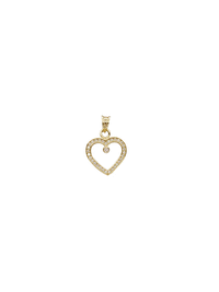 Stoneset Heart Border Pendant (14K)