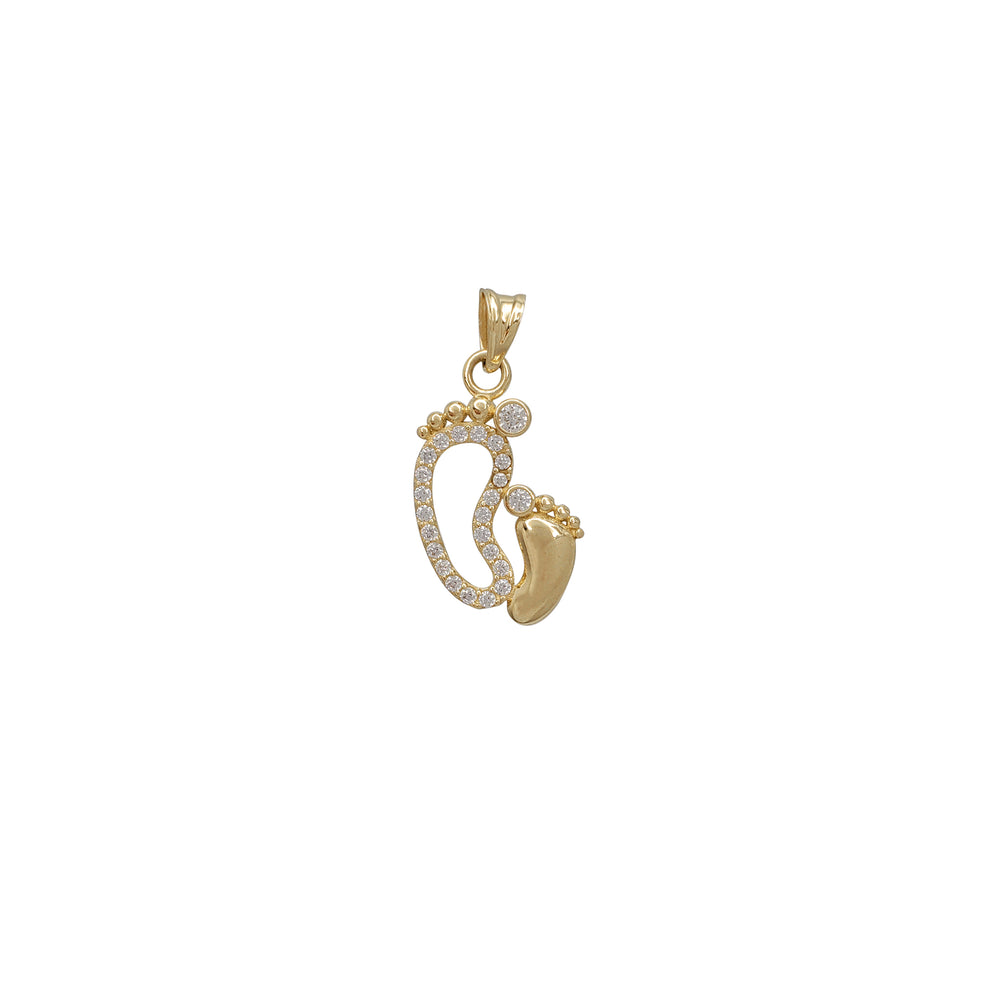 Zirconia Footprints Pendant (14K)