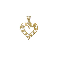 Milgrain Honeycomb Outlined Heart Pendant (14K)