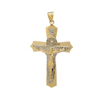 [IRNI] Zirconia Two-Tone Christ Redeemer Crucifix Pendant (14K)