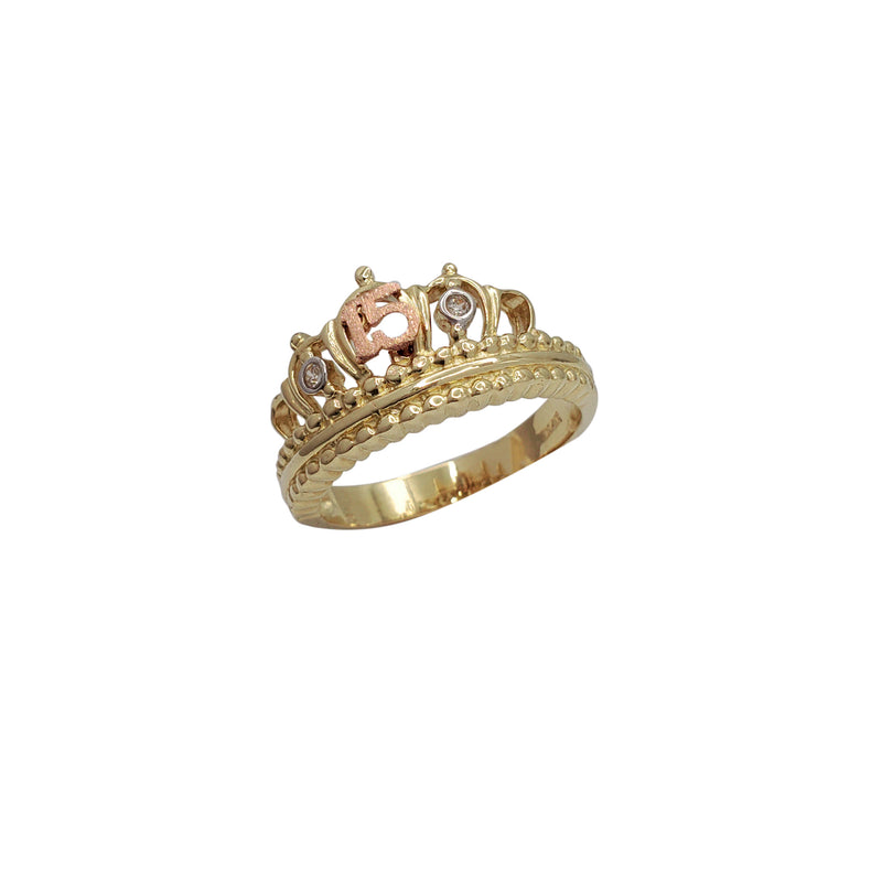 Zirconia 15 Years / 15th Birthday Tiara Ring (14K)