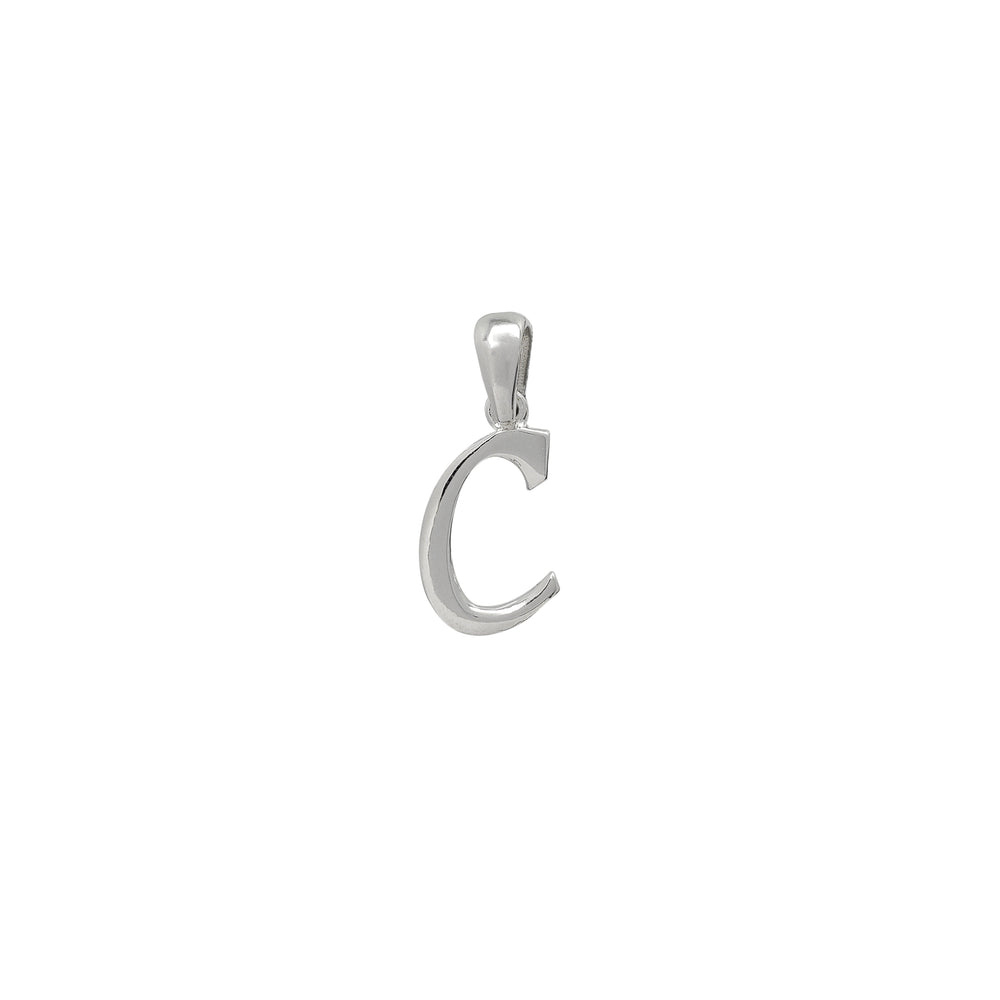 [Plain] Initial/Letter Pendant (Silver)