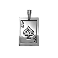 Ace of Spades Playing Card Pendant (ਸਿਲਵਰ)