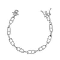 Iced-Out Mariner Link Bracelet (Silver)