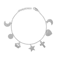 Zirconia Icy Charms Bracelet (Silver)