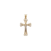 Zirconia Two-Tone Crucifix Pendant (14K)