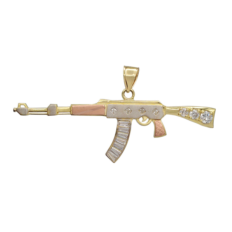 Amazon.com: GWOOD AK 47 Pendant Gold Color with 30 Inch Cuban Necklace:  Clothing, Shoes & Jewelry