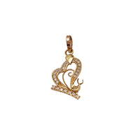Ribbon Heart Zirconia Pendant (18K)