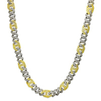 Iced-Out Monaco Figaro-Mariner Necklace (Silver)