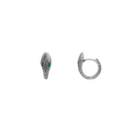 Antique-Finish Snake Huggie Earrings (Silver)